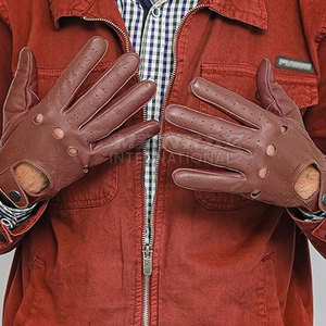 Venta al por mayor Hombres Guantes de conducción de cuero suave Cómodo Ajuste de invierno Guantes térmicos de conducción personalizados - Product Image 2