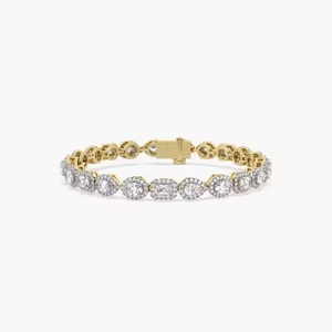 Bracelet de tennis pour femme de haute qualité, or jaune 10 carats, diamant taille ronde en moissanite, nouvel arrivage - Product Image 1