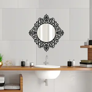 กระจกติดผนังโลหะทรงกลมทนทานพร้อมดีไซน์แบบศิลปะและกรอบโลหะกันน้ำสำหรับบ้านสมัยใหม่มีจำหน่ายในราคาโรงงาน - Product Image 4