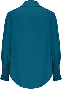 Drop Shoulder Casual Denim Women's <b>T</b>-<b>Shirt</b> with Custom Logo and Buttons Cotton Blend - Product Image 6