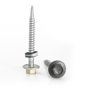 Vis autoperceuse à tête hexagonale avec rondelle EPDM intégrée en acier au carbone (pouces) pour fixation métallique, résistante à la corrosion, pour la construction - Product Image 1