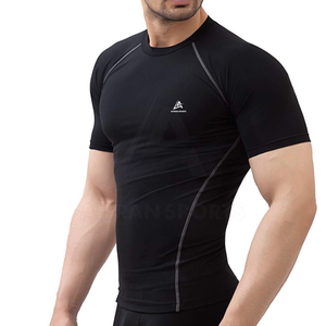 Camisas de compresión de manga corta para jóvenes de Color sólido 2023, camisas de compresión de gimnasio personalizadas lisas para hombres - Product Image 2