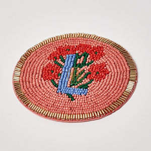 Posavasos con Iniciales de Nombre Hechos a Mano con Cuentas de Vidrio, Novedad 2026, Artículos de Bar Elegantes para Vasos de Café, Té y Cócteles, Alfombrillas y Protectores - Product Image 3