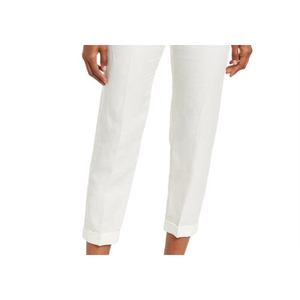 Pantaloni cropped plissettati Reiss da donna in misto lino bianco Lilly, taglia 6 US, vestibilità a gamba larga con tecniche traspiranti effetto stropicciato - Product Image 3
