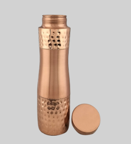 ACUBE INDUSTRIES Set 1 Hammered Copper <b>Bottle</b> 1000ml Capacity High Thermal Insulation Performance Lid Handgrip Direct <b>Drinking</b> - Product Image 5