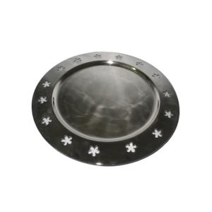 Plateaux de service en argent pour la restauration, vaisselle de table d'hôtel, assiettes de présentation, design martelé, forme ronde, plateaux de service en argent pour la restauration - Product Image 5