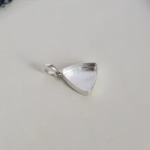 925 Sterling Silver Blank Setting Pendentif Collet 7- 30 MM Trillion Forme Gemstone Bezel Cup Blanc Silver Pendant pour Bijoux - Product Image 3