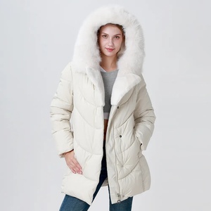 2024 New <b>White</b> Filled <b>Men's</b> Regular <b>Puffer</b> <b>Jacket</b> Polyester/Cotton Winter Warm Quilted Coat High Street Style OEM Service Plain - Product Image 1