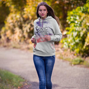 Sweat à capuche tie-dye de haute qualité pour femmes Sweat-shirt de fitness peint à la main Haut en polyester/coton avec motif imprimé teint uni - Product Image 1