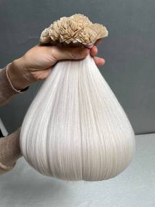 ผมต่อปลายแบนสีขาวแพลตตินัมที่ไม่ผ่านการทำผมมนุษย์ผมบริสุทธิ์เคราตินปลายแบนผมต่อแบบไม่ผ่านกระบวนการ100กรัม - Product Image 2