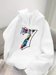 เสื้อมีฮู้ดผ้าแคนวาสสำหรับผู้ชายและผู้หญิงพิมพ์ลายการ์ตูนสีพื้นมีเชือกผูกสำหรับฤดูใบไม้ร่วงและฤดูหนาว - Product Image 6