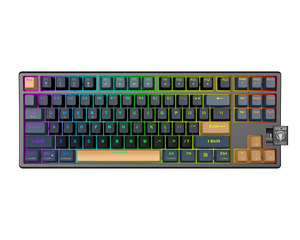 Bàn phím chơi game Ba chế độ đèn cầu vồng 88 phím có thể tùy chỉnh có dây + 2.4G + BT màu xanh chuyển đổi tất cả các phím Chống ma - Product Image 3