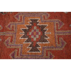 Turkish Herki Rug 2.7x10.4 ft, <b>Red</b> Brown Animal Print <b>Wool</b> Vintage Rug - Product Image 4
