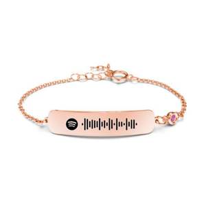 <span class=keywords><strong>Bracciale</strong></span> Jeulia in Acciaio Inossidabile con Codice <span class=keywords><strong>Spotify</strong></span> Scansionabile e Pietra Portafortuna, Regalo di Tendenza - Product Image 3