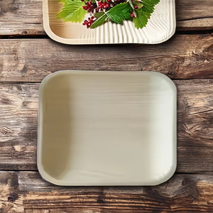 Venta al por mayor de platos cuadrados de hoja de palma Areca biodegradables de 7 pulgadas, vajilla desechable para servir comida para bodas eventos verdes - Product Image 5