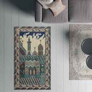 Vintage Design Rug, Printed Rug, Patterned Prayer Rugs, Muslim Gift,Nonwoven Soft Rug - Product Image 5