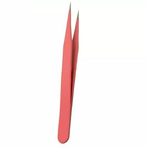 Pince à épiler professionnelle pour Extension de cils, revêtement en poudre rose foncé pour pointe dorée claire - Product Image 2