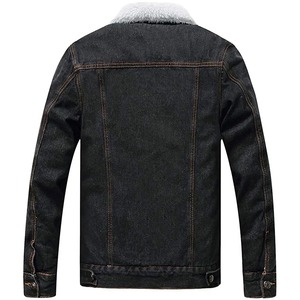 <b>Men's</b> Fleece Lined Sherpa Waterproof Breathable Quick Dry Winter Jean Windbreaker Cotton Denim <b>Trucker</b> <b>Jacket</b> Horn Button - Product Image 2