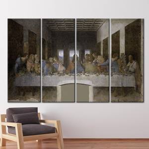 Reproducción de la Sagrada Cena, Decoración de Pared - Impresión en Lienzo, 4P: Enmarcado en Lienzo - Product Image 1