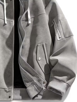 Blouson d'hiver pour homme et femme, à capuche, entièrement zippé, softshell, imperméable, coupe-vent, réversible, beige/marron/gris, fermeture éclair dorée