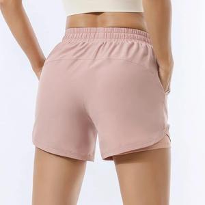 Shorts Deportivos 2 en 1 para Mujer, Cintura Alta, para Yoga, Gimnasio, Entrenamiento, Cintura Elástica, Secado Rápido - Product Image 2
