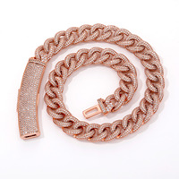 YYN Venta al por Mayor Pulsera Cubana de 13mm para Hombre, Chapada en Oro Real sobre Cobre con Circonitas, Joyería Hip Hop, Diseño de Cierre de Caja Grande