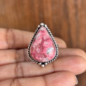 Anillos de Plata 925 con Gema de Tulita al por Mayor, Estilo Bohemio para Mujer, Joyería de Moda Ecológica y Hecha a Mano - Product Image 1