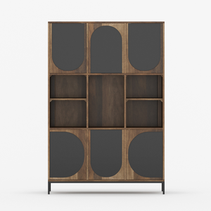 Armario de Almacenamiento Grande de Madera Arcova con Estantes y Puertas, Vitrina Moderna Alta, Mueble de Madera Sólida - Product Image 1