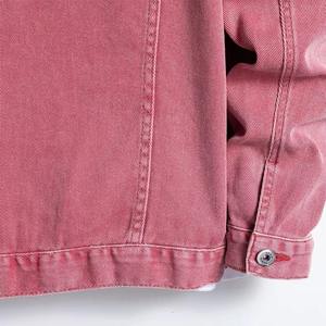 แจ็กเก็ตยีนส์ผ้าโพลีเอสเตอร์/ ผ้าฝ้ายลำลองสำหรับผู้ชายสีทึบบางสไตล์เป็นมิตรต่อสิ่งแวดล้อมผ้าหินบริการ OEM - Product Image 6