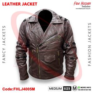 แจ็คเก็ตหนังวัวบริสุทธิ์สําหรับผู้ชายเพื่อความอบอุ่นและความปลอดภัยสูง แจ็คเก็ตหนังกันลมคุณภาพสูงในการออกแบบที่กําหนดเอง - Product Image 3