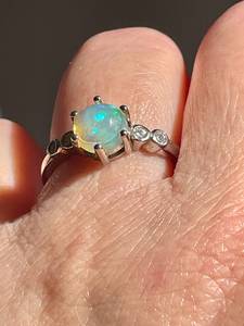 แหวนเซอร์โคเนียโอปอลจากเอธิโอเปียแฟลชทั้งหมด925เงินสเตอร์ลิงทำด้วยมือเครื่องประดับเป็นประกาย - Product Image 4