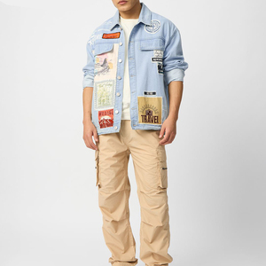 Vente en gros d'usine quantité en vrac Vêtements décontractés à manches longues pour hommes Veste en jean/Hiver chaud Couleur unie pour hommes Veste en jean à vendre - Product Image 5