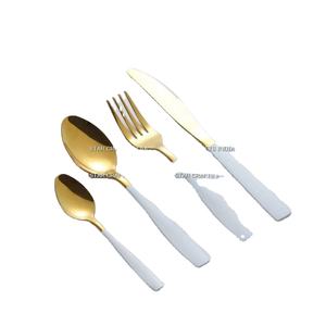 Venta al por mayor de utensilios dorados de acero inoxidable de metal único, tenedor, cuchara, cuchillo, juego de cubiertos, cubiertos, cubiertos de boda para hotel, juego de cubiertos - Product Image 3