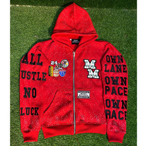 Sweat-shirts à capuche surdimensionnés pour hommes en gros 2026 avec logo brodé personnalisé, impression sérigraphique, sweat-shirt à capuche zippé personnalisé pour hommes - Product Image 4