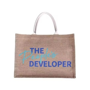 Bolsa de Compras de Yute Colorida con Bolsillo Lateral, Diseño Personalizado Impreso, Resistente y Ecológica, para Regalos Promocionales - Product Image 1