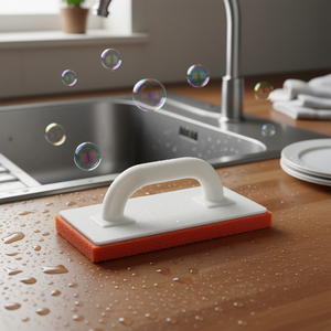 Planche à récurer à grains grossiers avec tampon en caoutchouc éponge L280 X L140 X P20 mm, Tampons à récurer en plastique, Catégorie de produit - Product Image 3