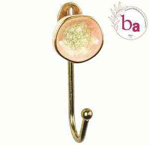 Patère en céramique craquelée peinte à la main en or marocain avec boutons élégants - Product Image 1