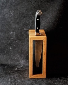 Support à couteaux en bois d'acacia naturel multifonctionnel, support à couteaux en bois de cuisine de qualité supérieure avec 6 emplacements - Product Image 3