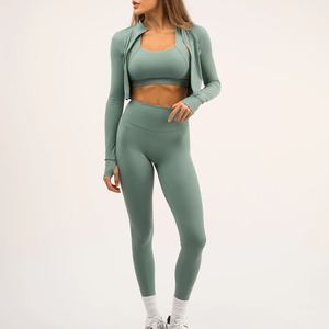 Conjunto de Yoga Básico para Mujer de Alta Calidad, Brasier y Leggings, Elástico en 4 Direcciones, Suave y Transpirable - Product Image 5