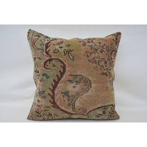 Premium Beige Paisley <b>Patchwork</b> Wool Pillow 32x32 Inch Decorative Cushion Woven Vintage Square Portable <b>Bedding</b> Sofa Christmas - Product Image 4