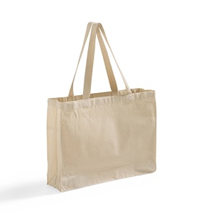 Sac fourre-tout horizontal en jute et coton (Juco) réutilisable, sac de courses avec logo imprimé/brodé personnalisé, sac de voyage, sac de bureau - Product Image 4