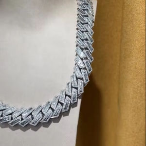 Haute qualité luxueux 925 chaîne en argent Sterling glacé Moissanite diamant lien cubain élégant Hip Hop bijoux de corps pour cadeau de fête - Product Image 2