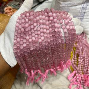 AAA Monalisa cuentas de vidrio ovaladas Rosa monalisha - Product Image 2