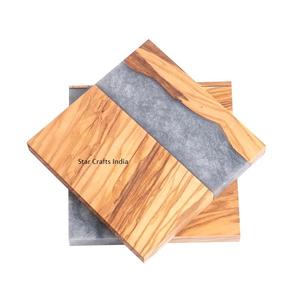 Hot Demand Resin & Wood design unique fait à la main Tea Coaster 4 pièces Set vente chaude 2023 accessoires de cuisine - Product Image 5