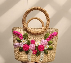 Natural Water Hyacinth Eco-Friendly <b>Storage</b> <b>Basket</b> with Handle for Clothing and Multi-Purpose Use - Product Image 3