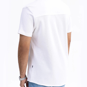 Chemise d'été décontractée personnalisable pour homme en popeline 100 % coton bleu, respirante, anti-rétrécissement, infroissable, écologique, séchage rapide, boutonnée - Product Image 4