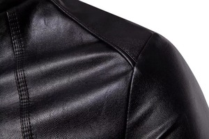 Chaqueta de cuero de motociclista clásica para hombre, diseño de moda personalizado recién llegado - Product Image 4