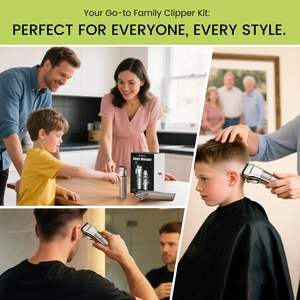 Tondeuse à cheveux sans fil professionnelle de haute qualité, étanche IPX7, rechargeable par USB, avec manuel d'utilisation en français pour usage domestique - Product Image 2