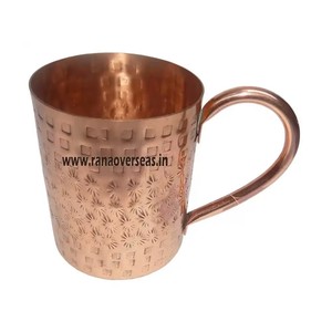 Top qualité Cocktail Vodka boisson gazeuse vin et bière boire tasse en cuivre avec carré martelé et poignée pour la vente - Product Image 1