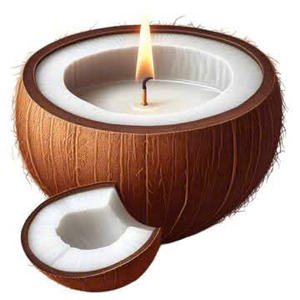 Top Choice Handmade Coconut Shell <b>Candle</b> with Rustic Design - Product Image 1